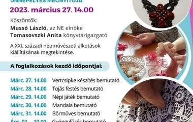 Hétfőn kezdődik a népi kézműves alkotóházak országos hete