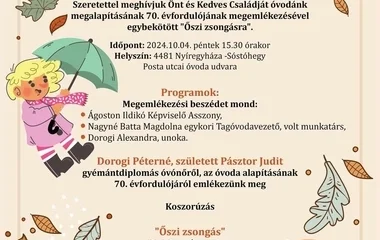 Az óvoda alapítóra emlékeznek Sóstóhegyen