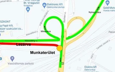 Lezárják a Homokkerti felüljáró Petőfi téri felhajtóját