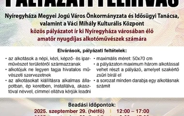 Pályázati felhívás alkotó időseknek Nyíregyházán!
