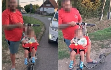 Gyerekhintában szállította kisgyermekét egy rolleres Szabolcsban